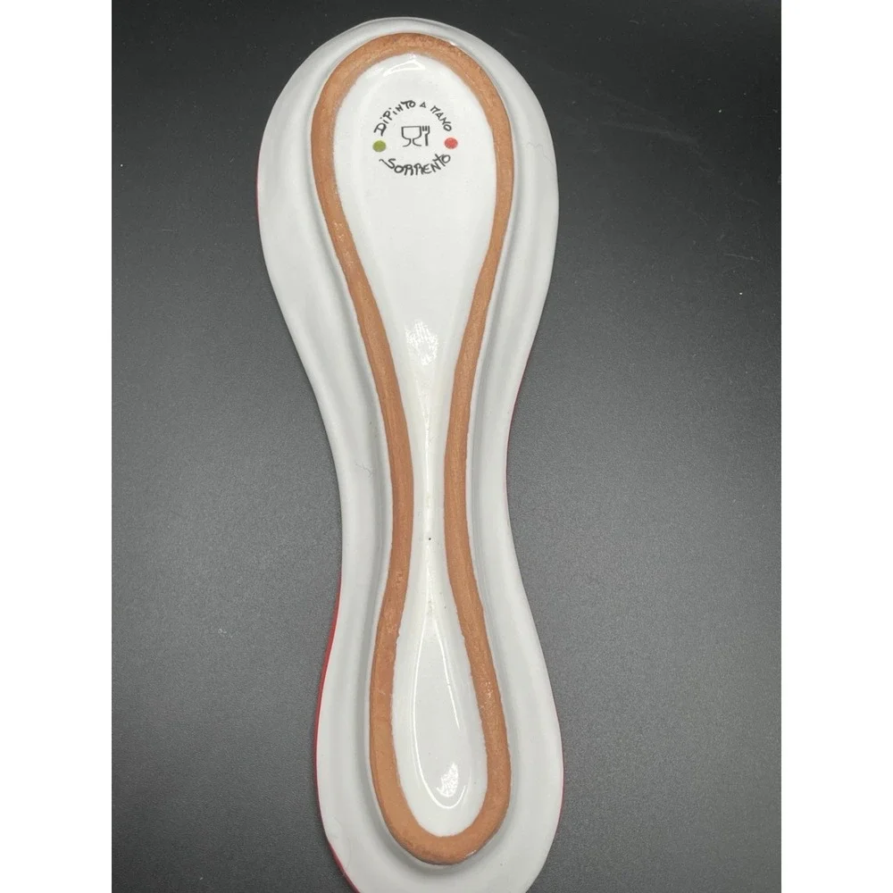 Hand-Painted Italian Ceramic Lemon Spoon Rest, 8.75